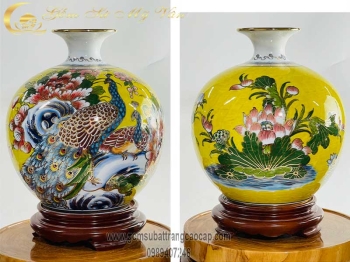 Bình hút tài lộc Công Thành Danh Toại mẫu 9 đun khử cao cấp gốm sứ Bát Tràng